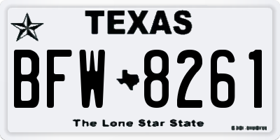 TX license plate BFW8261