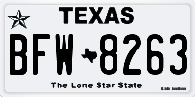 TX license plate BFW8263