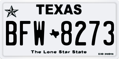 TX license plate BFW8273