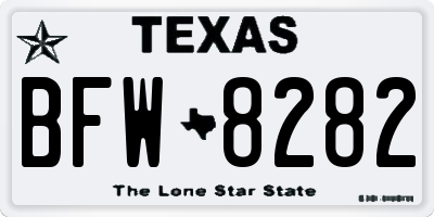 TX license plate BFW8282
