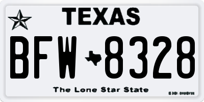 TX license plate BFW8328