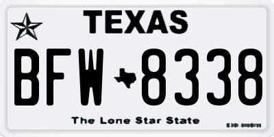 TX license plate BFW8338