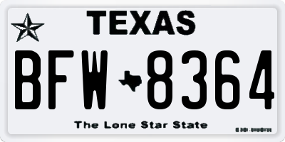 TX license plate BFW8364