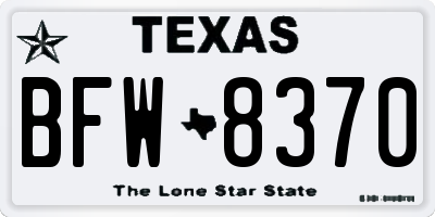 TX license plate BFW8370