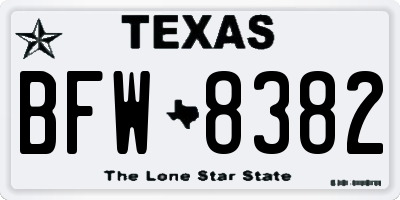 TX license plate BFW8382