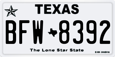 TX license plate BFW8392