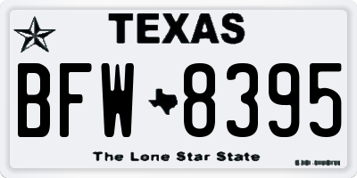 TX license plate BFW8395