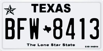 TX license plate BFW8413