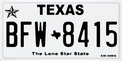 TX license plate BFW8415