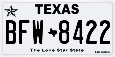 TX license plate BFW8422