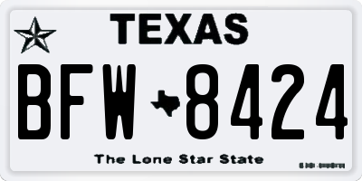 TX license plate BFW8424