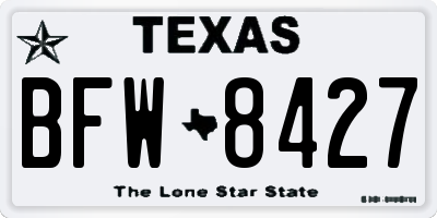TX license plate BFW8427