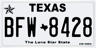 TX license plate BFW8428