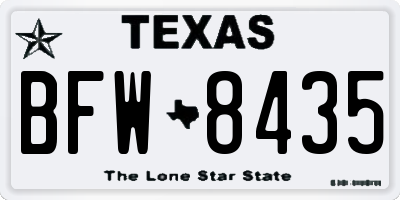 TX license plate BFW8435
