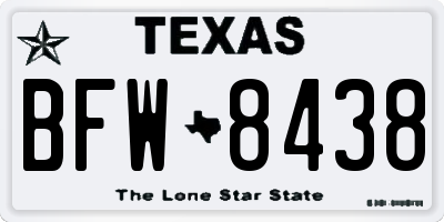 TX license plate BFW8438