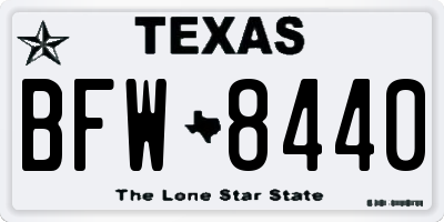 TX license plate BFW8440