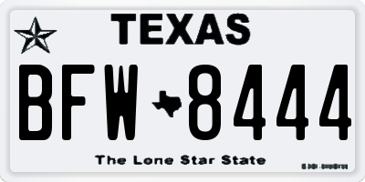 TX license plate BFW8444
