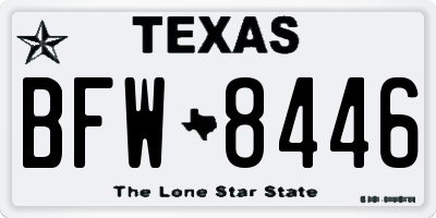 TX license plate BFW8446