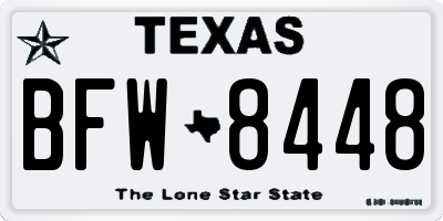 TX license plate BFW8448