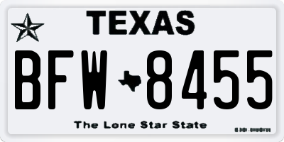 TX license plate BFW8455