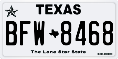 TX license plate BFW8468