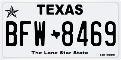 TX license plate BFW8469