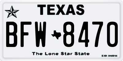 TX license plate BFW8470