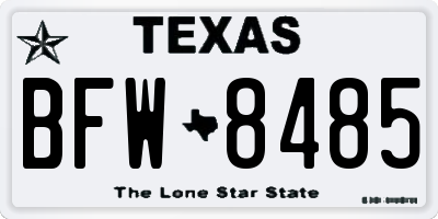TX license plate BFW8485