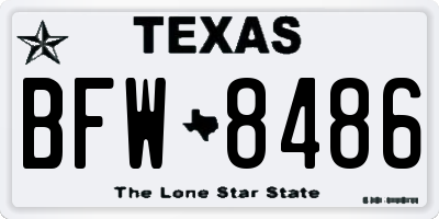 TX license plate BFW8486
