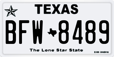 TX license plate BFW8489