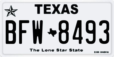 TX license plate BFW8493