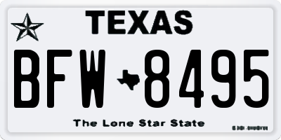 TX license plate BFW8495
