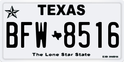 TX license plate BFW8516
