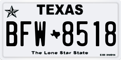 TX license plate BFW8518