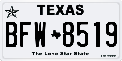TX license plate BFW8519