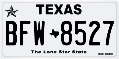 TX license plate BFW8527
