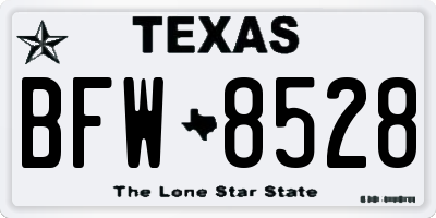 TX license plate BFW8528