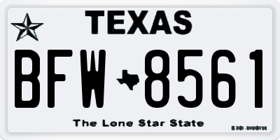 TX license plate BFW8561