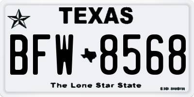 TX license plate BFW8568