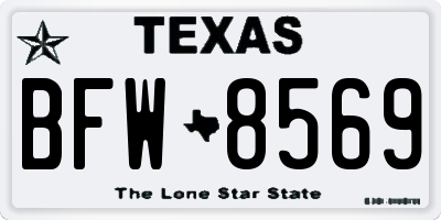 TX license plate BFW8569