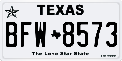 TX license plate BFW8573