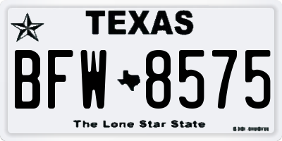 TX license plate BFW8575