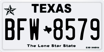 TX license plate BFW8579