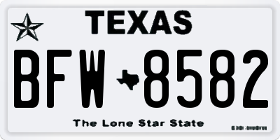 TX license plate BFW8582