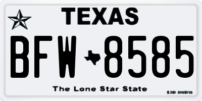 TX license plate BFW8585