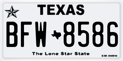 TX license plate BFW8586