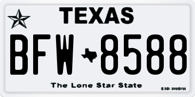 TX license plate BFW8588