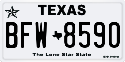 TX license plate BFW8590