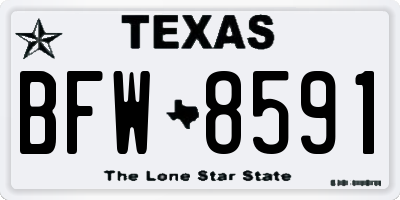 TX license plate BFW8591