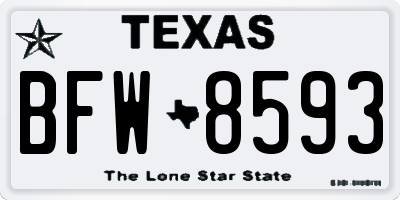 TX license plate BFW8593